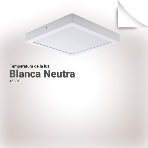 Panel Led Aplicar Cuadrado 6w Werke Pack X 10 Unid.