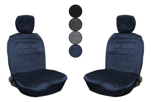 Juego Cubre Asiento Gris/negro Oscuro