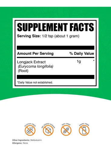 Bulk Supplements Polvo De Extracto Eurycoma Longifolia 250gr