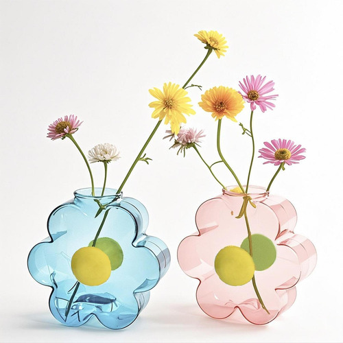 Soporte De Flores De Vidrio Vasaje Decorativo De Brote Azul
