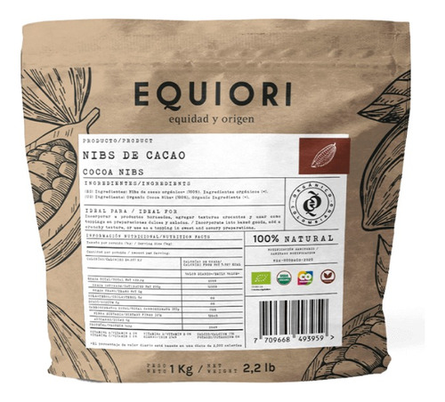 Nibs De Cacao Orgánicos 1kg - Kg a $66400