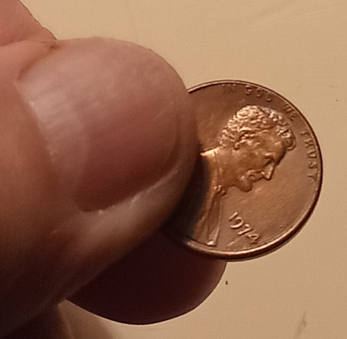 Moneda Antigua U S A - 1 Cent 1974 - Abraham Lincoln (raro) (Usado)