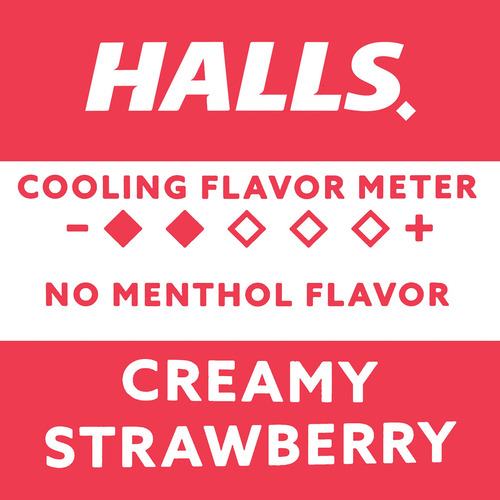 Halls Breezers Drops, Cremosa Fresa, 25 Gotas paquete De 12