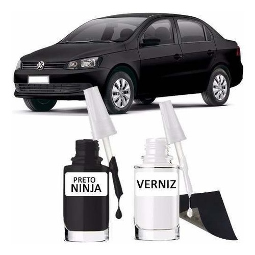 Tinta Tira Risco Automotivo Volks Voyage Cor Preto Ninja