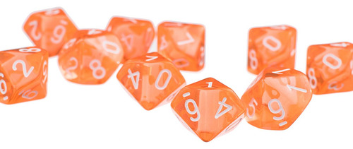 D10 Diez Juegos De Dados Plástico Para Rpg & Games Naranja