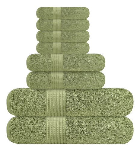 Tens Towels Prestige - Juego De 8 Toallas Verdes, 2 Toallas