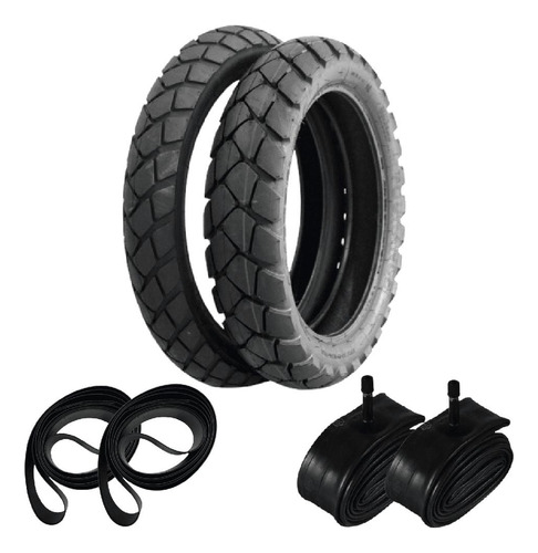 Kit Pneu 120/90-17+90/90-21 Tourance Metzeler+câmara+cintas