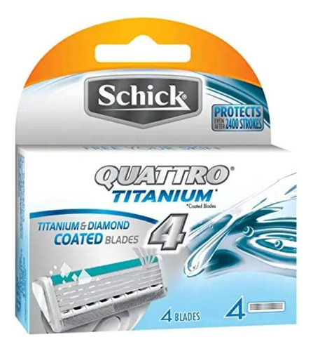 Schick Quattro Titanium 4 Hojas 4 Cartuchos