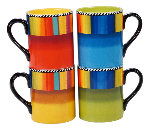 Taza Certified International Sierra De 16 Oz, Juego De 4 Dis
