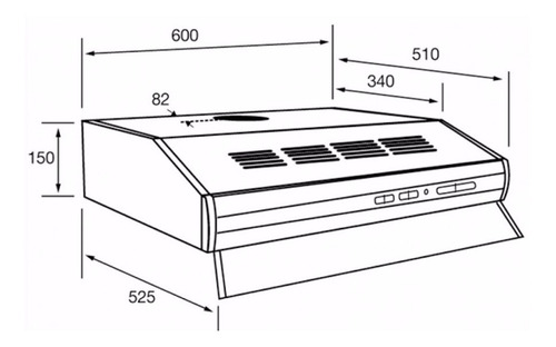 Imagen 2 de 6 de Purificador Cocina Spar Turbotronic 60cm Negro Sin Salida