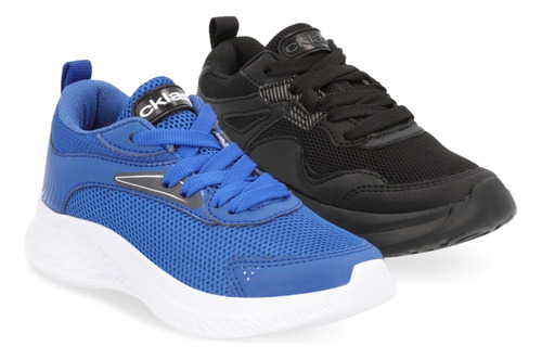 Tenis Deportivo Niño Azul Y Negro Dúo 392