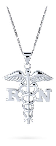 Bling Jewelry Rn Registrado Enfermera Caduceo Colgante Para