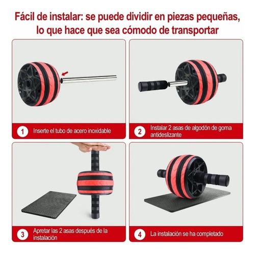 Kit Ejercitador Rueda Abdominales Barras Push-up Cuerda