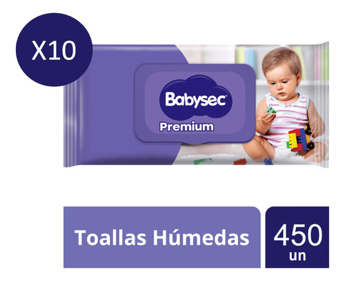 Toallitas Húmedas Babysec Premium 450 Unidades (10 X 45)