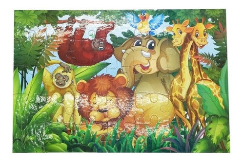 Rompecabezas En La Jungla Puzzle Infantil 35 Piezas Ft763