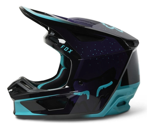 Casco Fox V2 Vizen Negro Azul Mx Enduro Utv Atv Dompa Motos