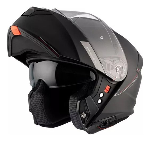 Casco Rebatible Mt Genesis Negro Mate Doble Visor El Rutero