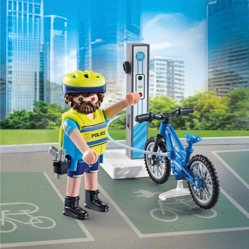 Playmobil Policía Transito Bicicleta Eléctrica +15pcs 71732 Policía Bici Electrica
