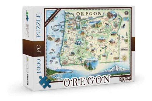 Rompecabezas De Cartón Con Mapa Del Estado De Oregon, 1000 P