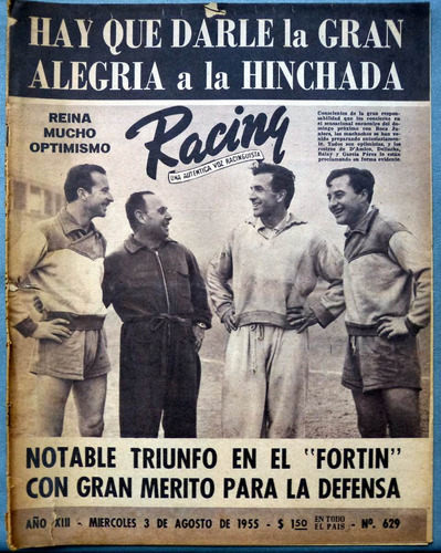 Revista Racing Una Auténtica Voz Racinguista Nº 629