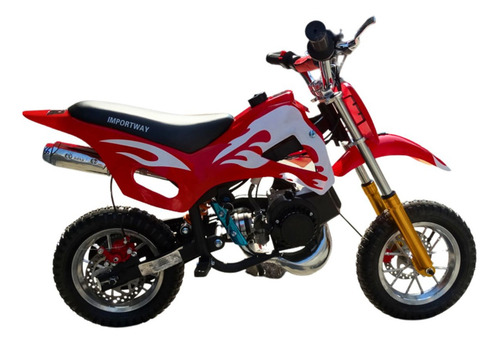 Mini Moto Gasolina Dirt Motocross 49cc Infantil 2 Tempos Cor Vermelho