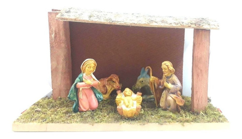 Pesebre Cabaña 5 Figuras Mediano Pettish Online Vc