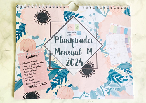 Planificador Mensual M 2024 Anillad Flores Silvestre Planner