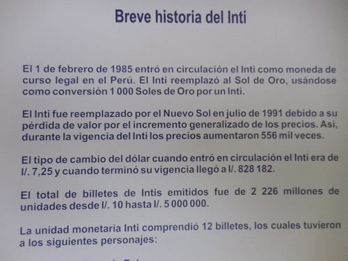 Imagen 4 de 5 de Coleccion Billetes Originales De La Familia Del Inti Bcrp