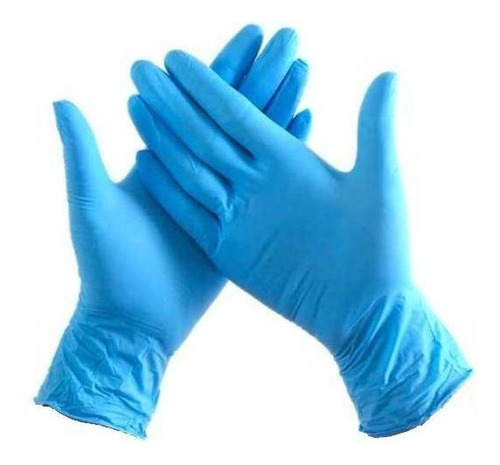 Guantes descartables TAC Global Solutions color azul talle M de nitrilo en pack de 10 x 100 unidades