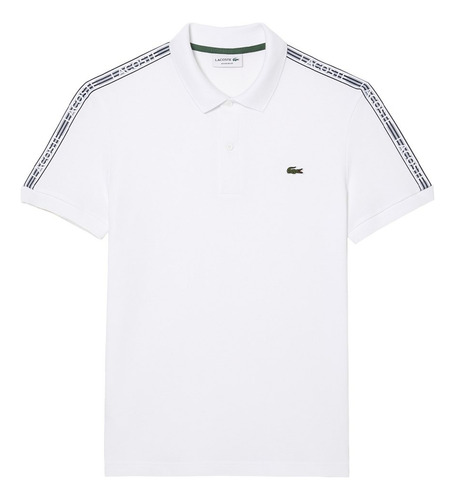 Playera Lacoste Cuello Polo Blanca Letras Hombro  Ph5075