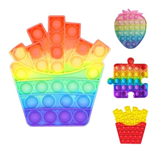 Pop It Originales Importados Silicona Anti Estres Arcoiris 