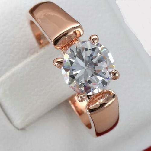 Anillo De Compromiso En Seis Baños Oro 18k Cristales Amor