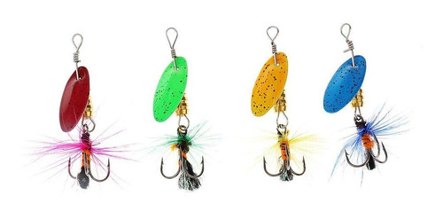 4 Piezas De Pesca Con Señuelos Duros Spinnerbait Pike Bass