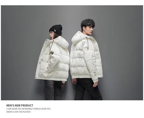 Chaqueta Plumas Hombre Con Capucha Invierno Moda Coreana