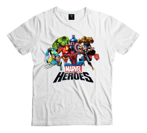 Polera Marvel Superhéroes Spiderman Iron Man Hulk Etc Unisex