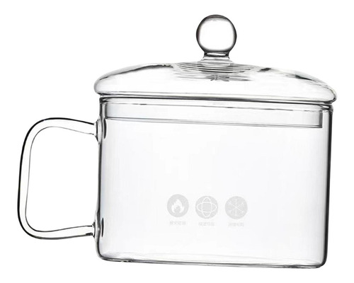 Tazones De Vidrio Transparente Con Tapa Y Asa, 1.5l Estilo C