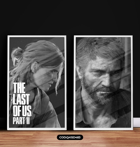 Kit Quadros Decorativos The Last Of Us - Com Vidro E Moldura