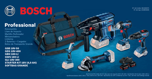 Kit Combo 5 Multiherramientas 18v Bosch +2 Baterías+cargador