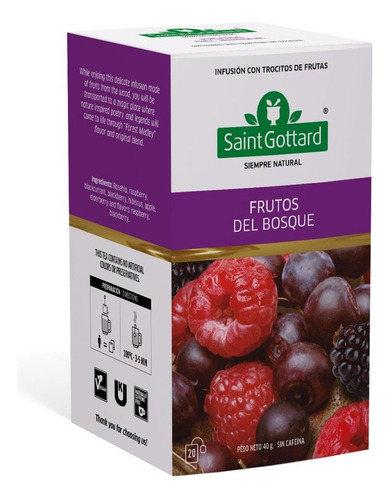 Infusión Saint Gottard Frutos Del Bosque X 20 Saquitos