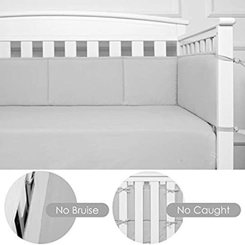 Tillyou Baby Safe Crib Bumper Pads For Standard Cribs Machi