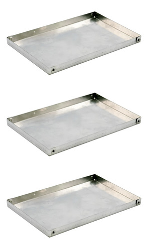 Set X 3 Placa De Aluminio Bandeja Reforzada 40x60x2 Cm