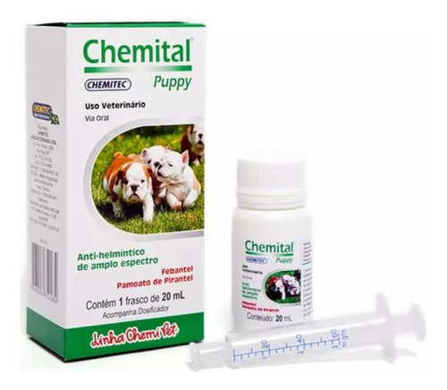 Chemital Puppy 20ml Vermífugo Filhotes Cães Uso Oral