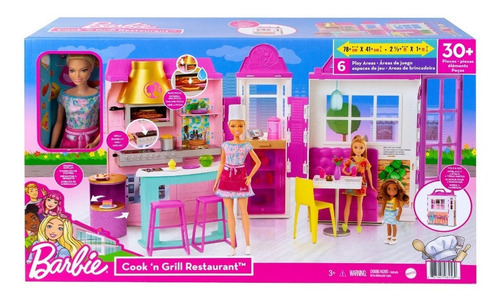 Barbie Estate Restaurante Con Muñeca Y 6 Áreas De Juego