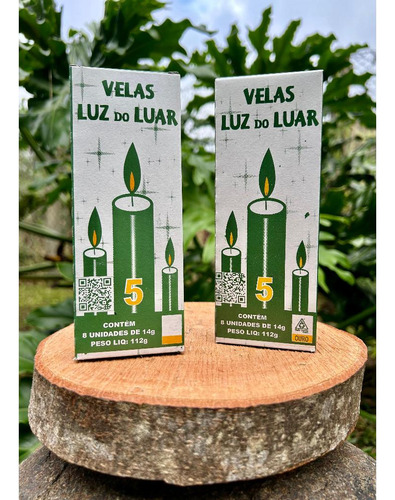 Kit 8 Unidades Velas Palito N° 5 Luz Do Luar