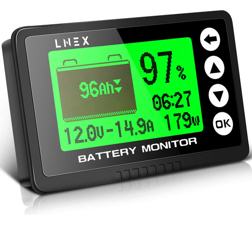 Medidor De Batería Portátil Lnex Con Shunt, 500a Medidor De