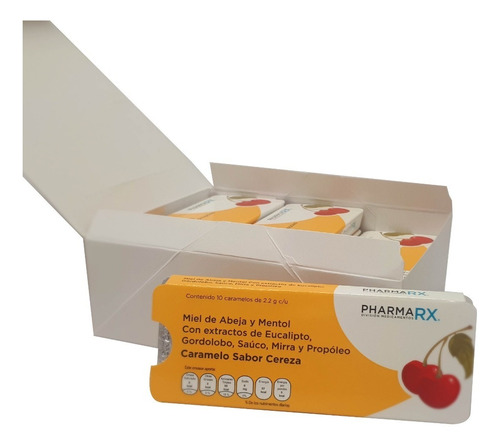 Imagen 2 de 6 de Caramelos Cereza, De Miel De Abeja Y Mentol, Caja Con 12 Pz
