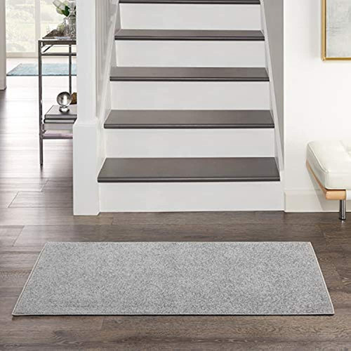 Nourison Essentials Alfombra De Área De 2' X 4' Gris Platead