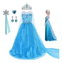 Comprar Disfraz De Princesa Elsa, Para Niñas, Fiesta De Cumpleaños, Frozen Vestido De Princesa Disfraz De Reina Disfraz De Cosplay Con Accesorios