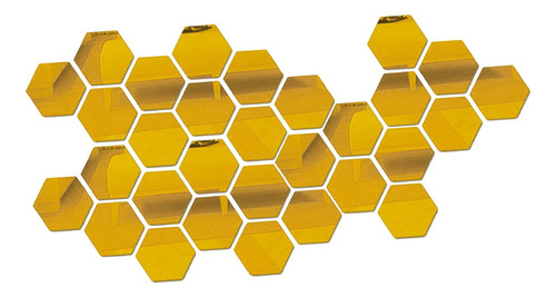 Para Juego De Pegatinas De 100 Piezas De Espejo Hexagonal