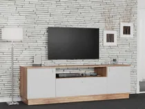 Comprar Mesa Tv Led 1.50 Mueble Rack Moderno Melamina Modular Color Paraiso Y Blanco